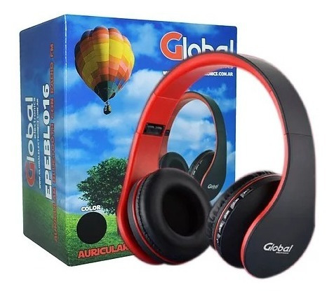 [EPEBL016R] Auriculares Bluetooth Inalambrico Plegable con Microfono y Radio FM Rojo Global