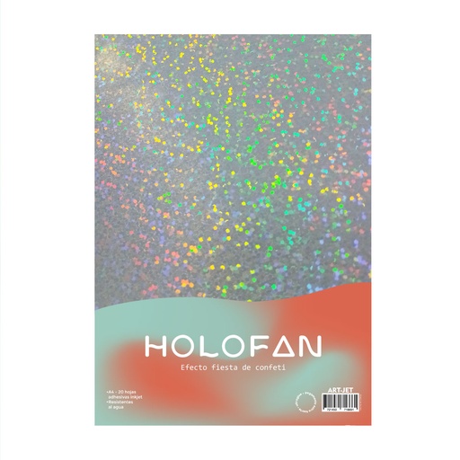 Papel Holofan Holográfico Autoadhesivo Fiesta de Confeti A4 20h ArtJet