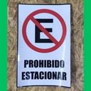 Cartel Prohibido Estacionar Autoadhesivo 14x30cm