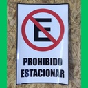 Cartel Prohibido Estacionar Autoadhesivo 20x30cm