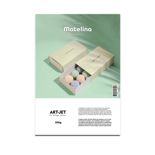 Papel Matelina Doble Faz A4 200g 50h ArtJet